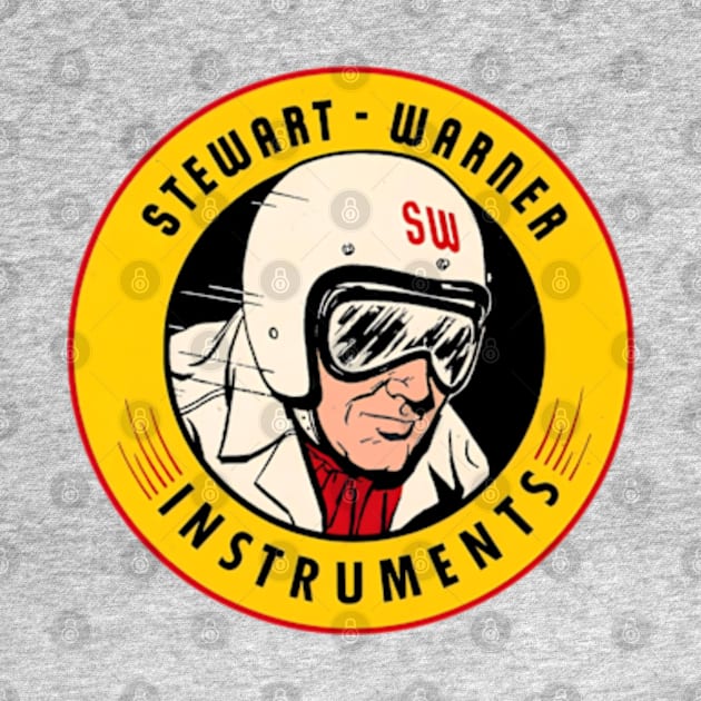 Stewart - Warner Instruments & Gauges Auto Racing Vintage 1960s Decal by Desert Owl Designs